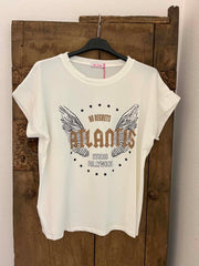 No Regrets Tee - White/Gold