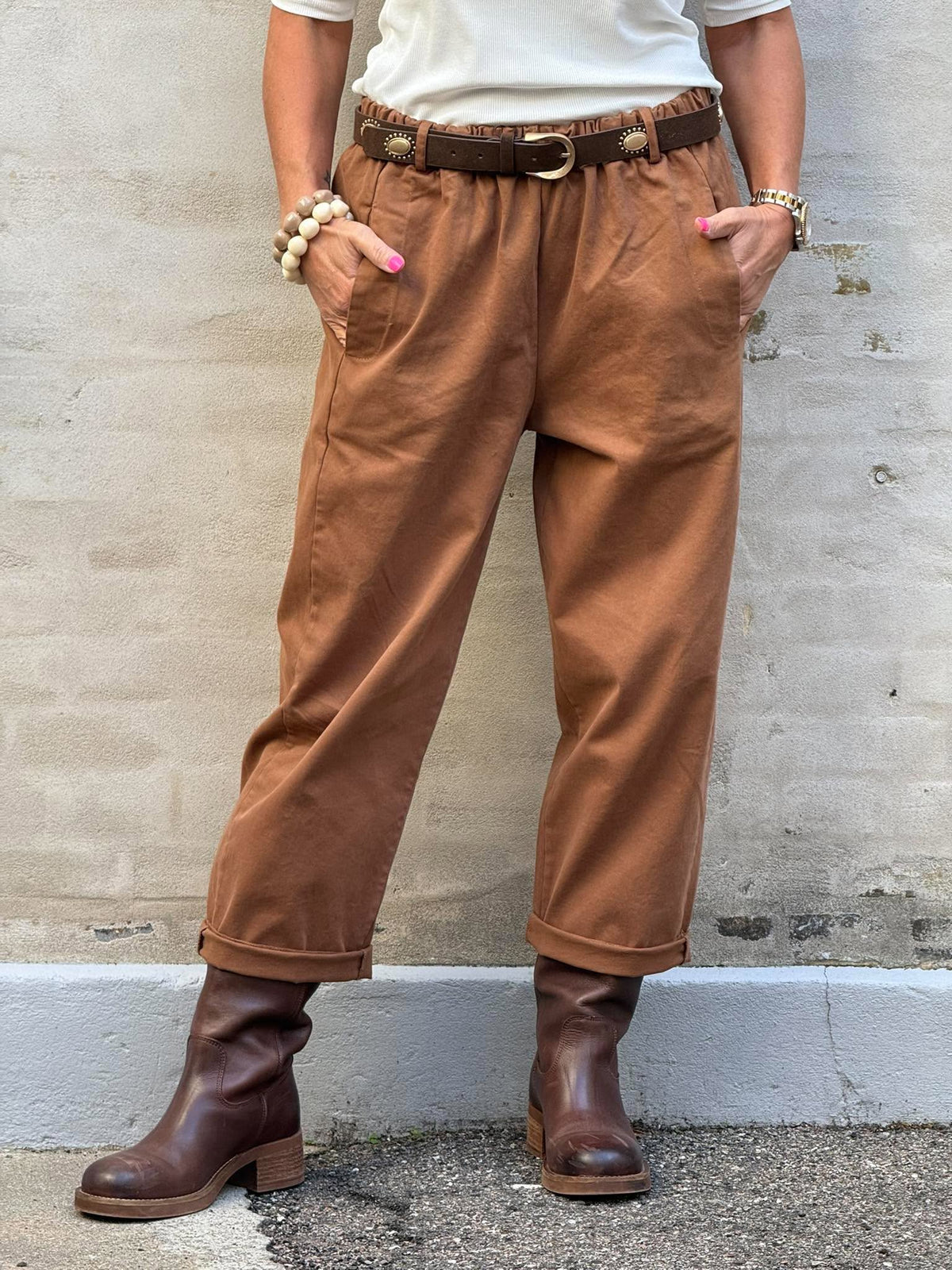 Paola Pants - Brown Calf