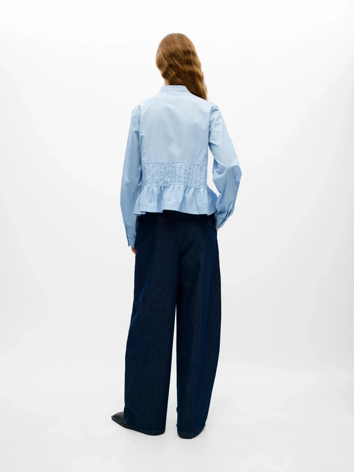 ADONA L/S REG. PLEAT SHIRT - Kentucky Blue