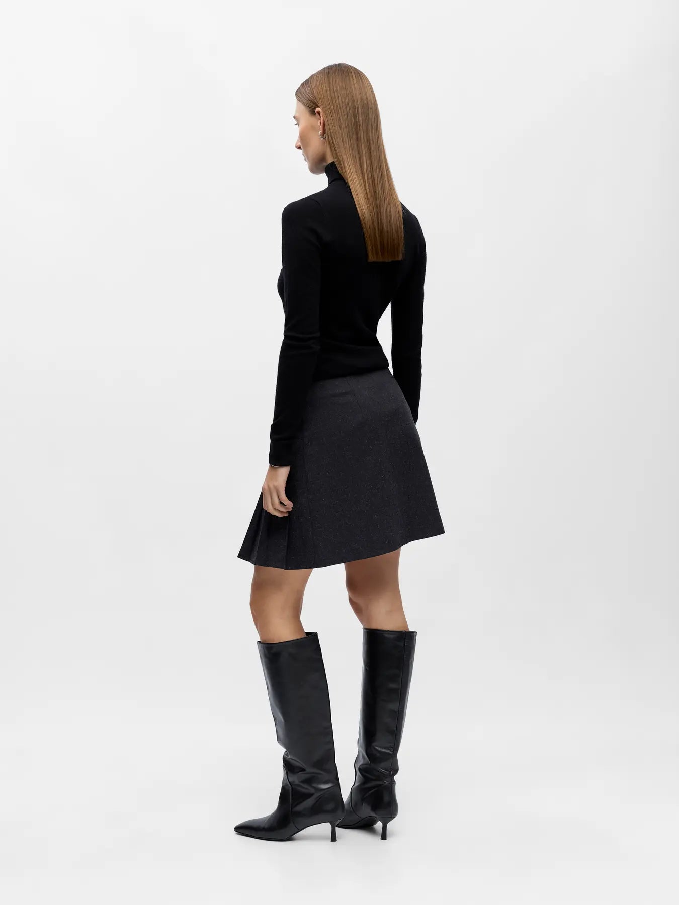 ALMA SHORT SKIRT - Dark Grey Melange
