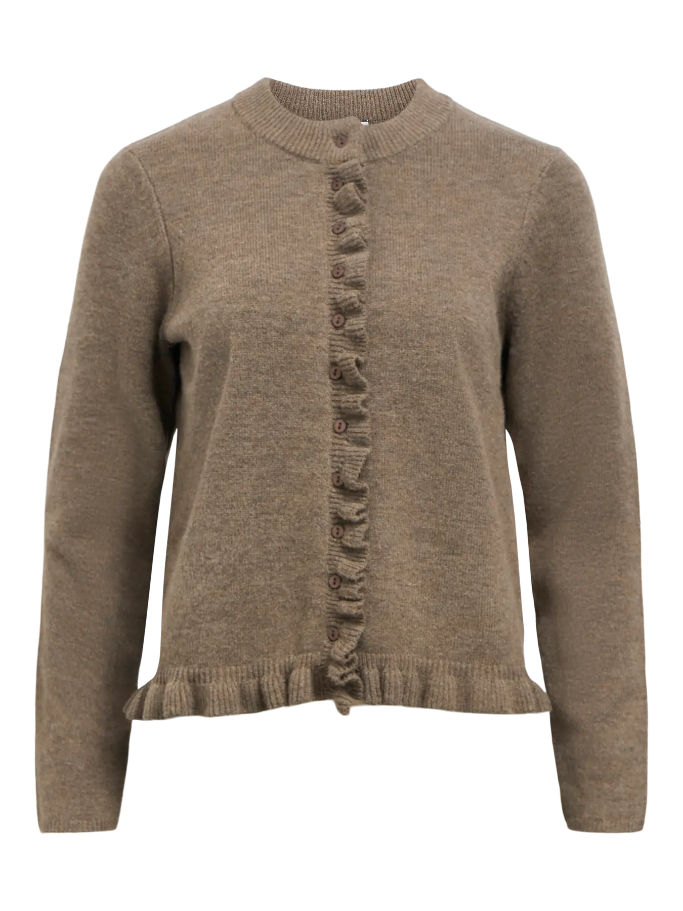 ELVA KNIT CARDIGAN - Morel/Melange