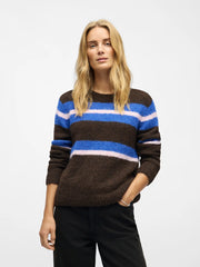GALIA KNIT PULLOVER - Cocoa Brown Blue/pink lady