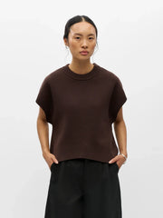 ITONE S/L LO KNIT VEST - Seal Brown Melange