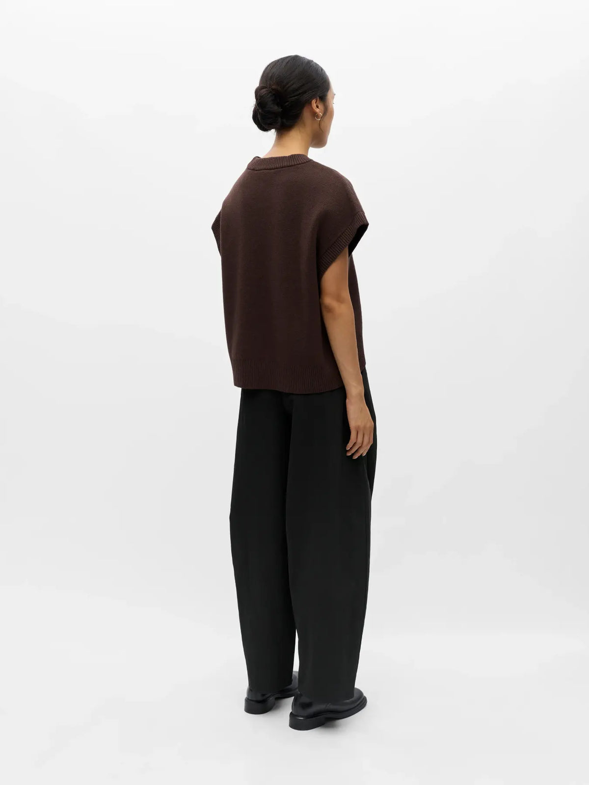 ITONE S/L LO KNIT VEST - Seal Brown Melange