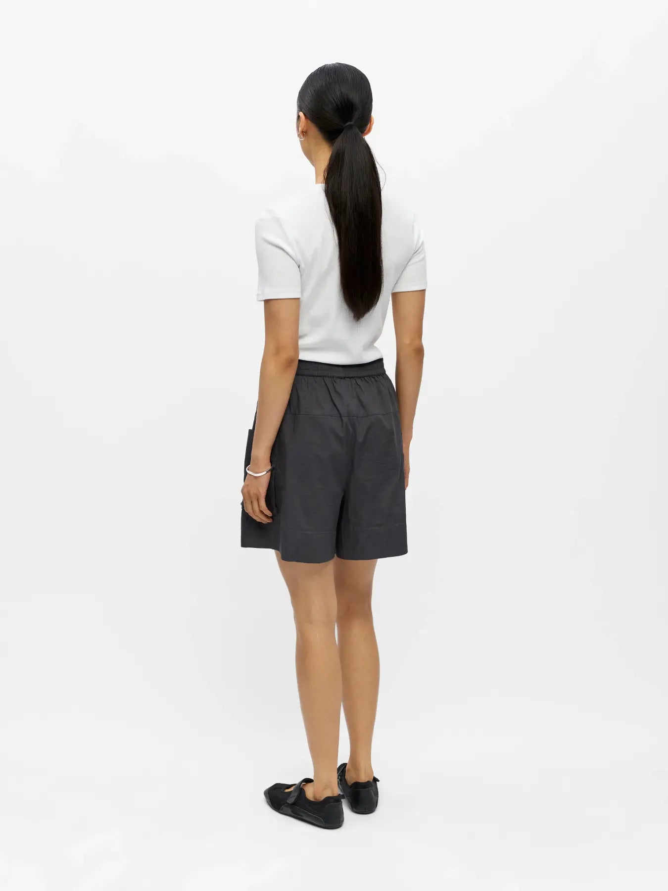KAELA HW LO BERMUDA SHORT - Gunmetal