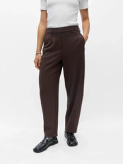 LISA HW ANKLE BARREL PANT - Seal Brown