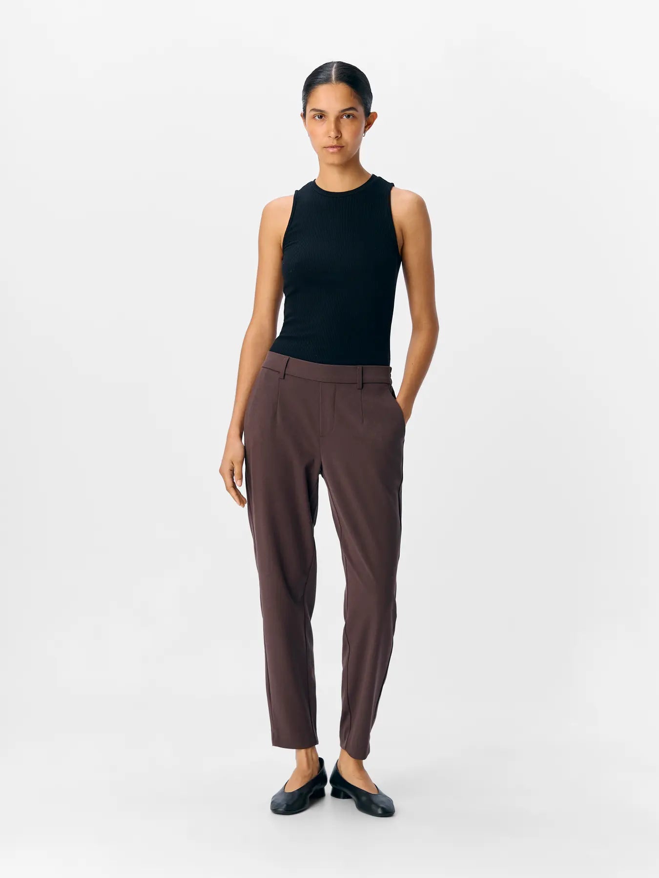 Lisa Slim Pant - Seal Brown