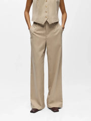 Lisa WIDE pant - Humus/Seal Brown Pinstripe