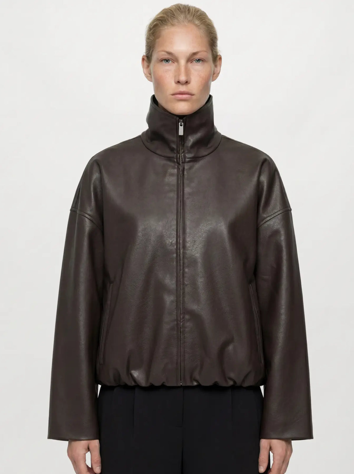 LIVA L/S BOMBER JACKET - Seal Brown
