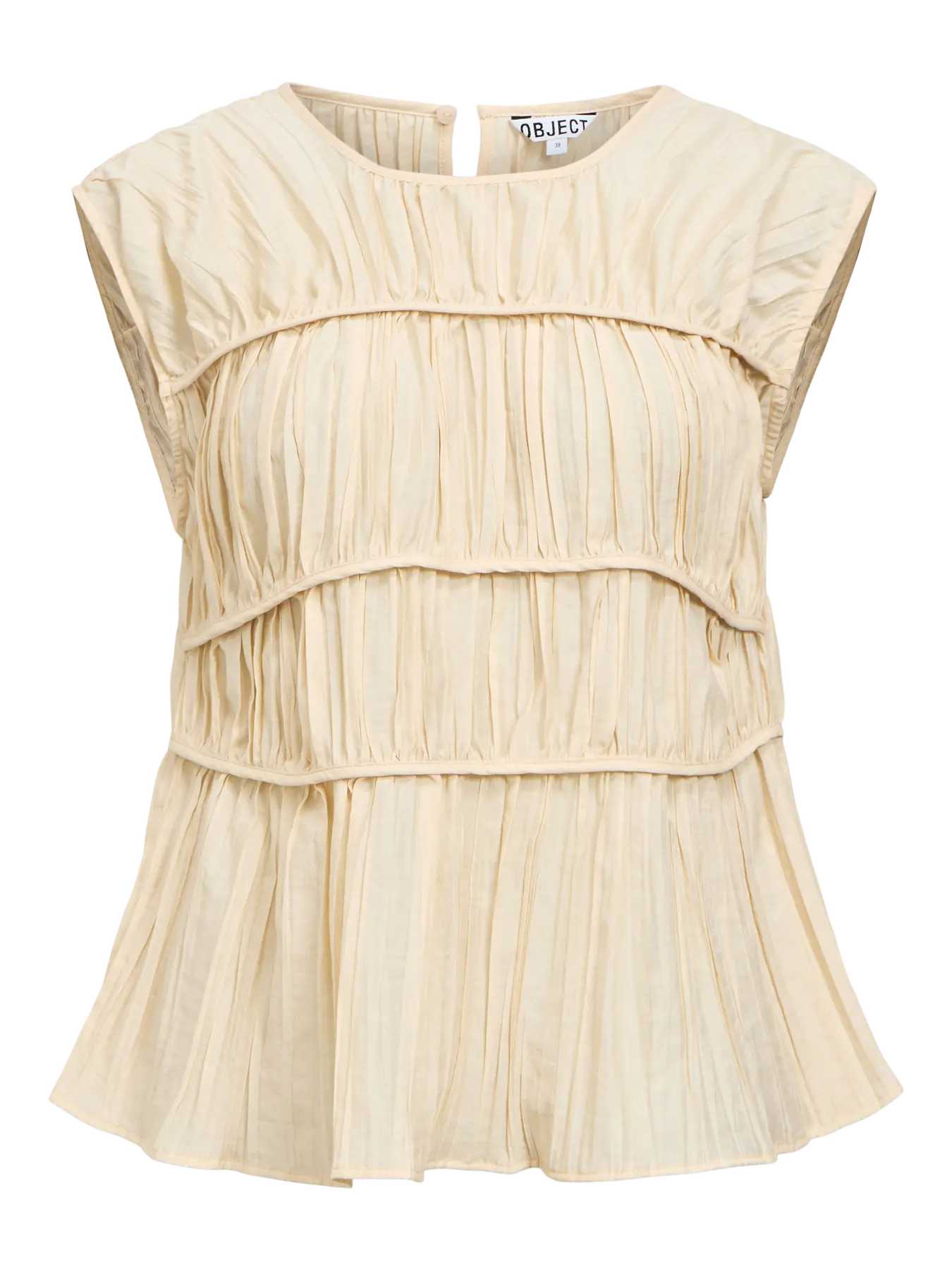 MABEL BREA S/L O-NECK TOP - Macadamia