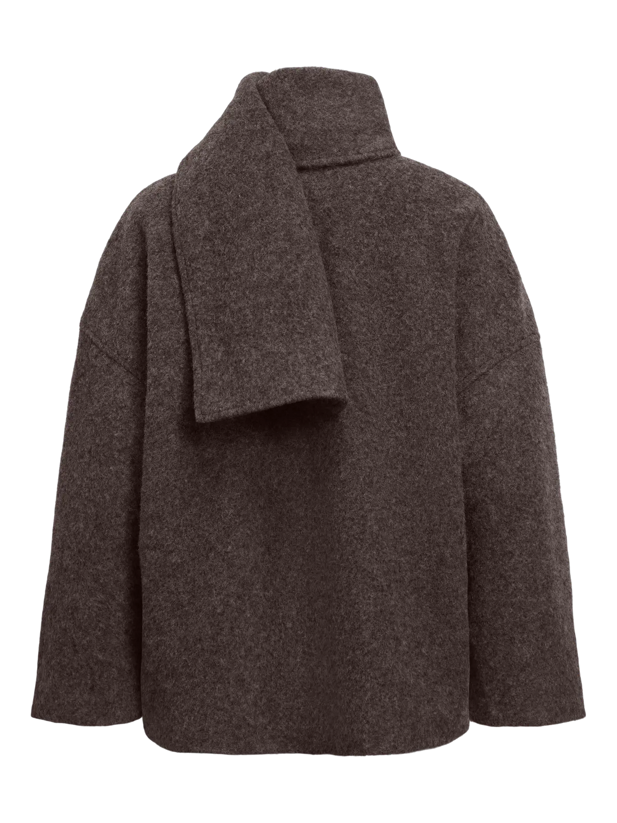 MAISE L/S LO SCARF JACKET - Seal Brown Melange