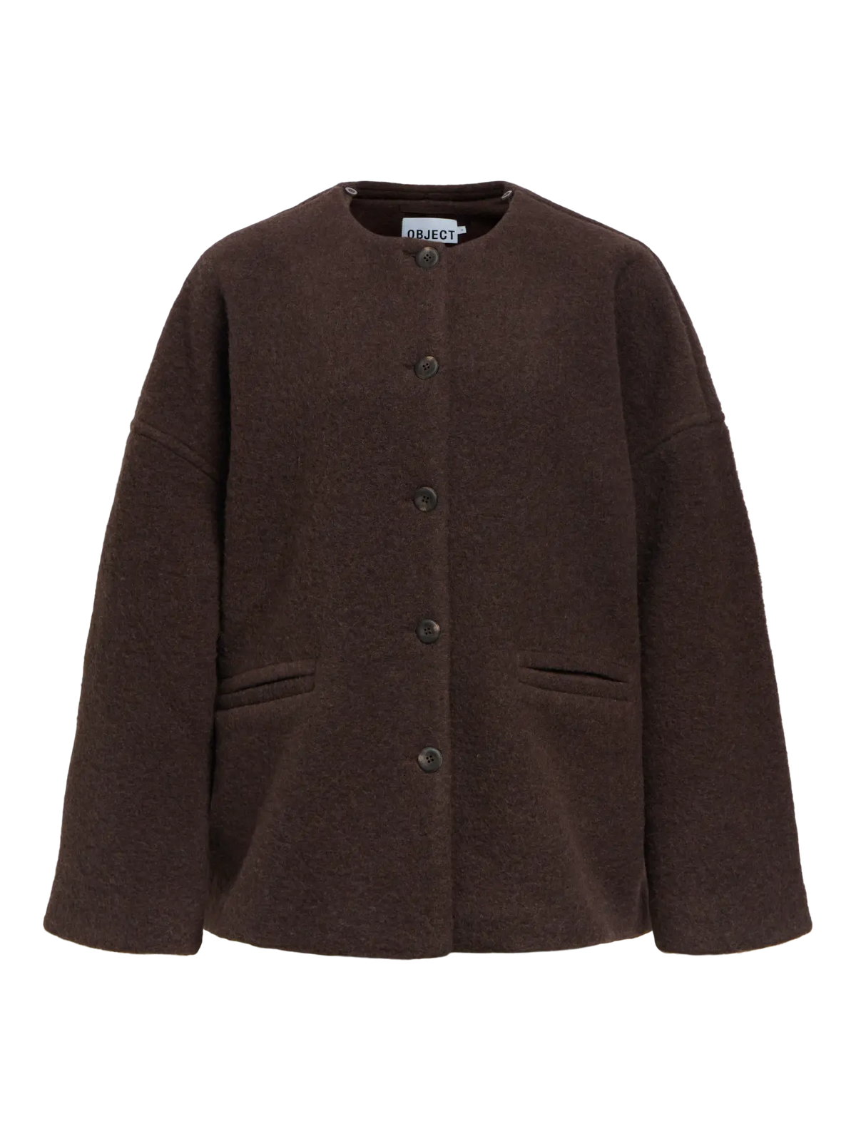 MAISE L/S LO SCARF JACKET - Seal Brown Melange