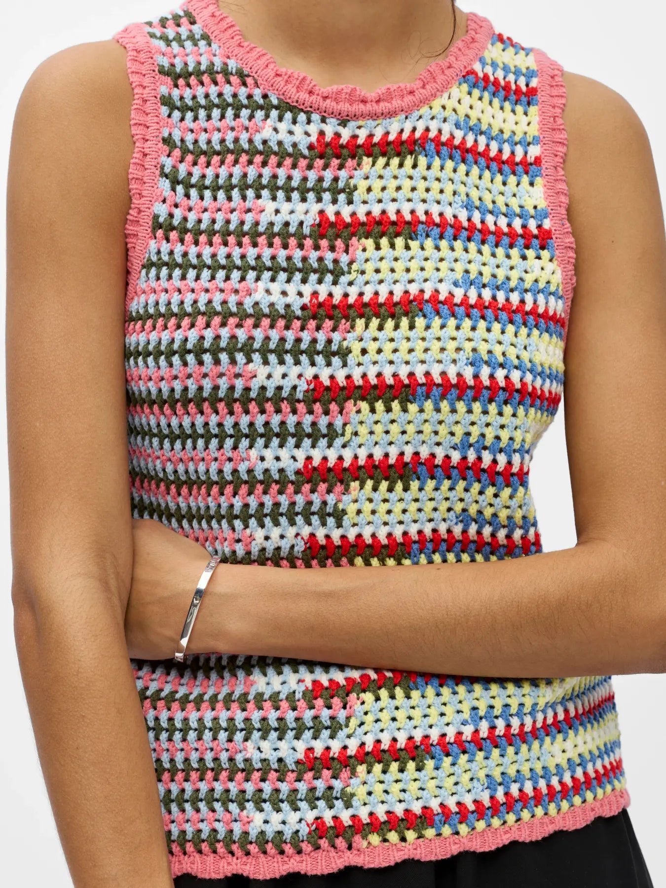 MISS S/L KNIT TOP - Begonia Pink Multi