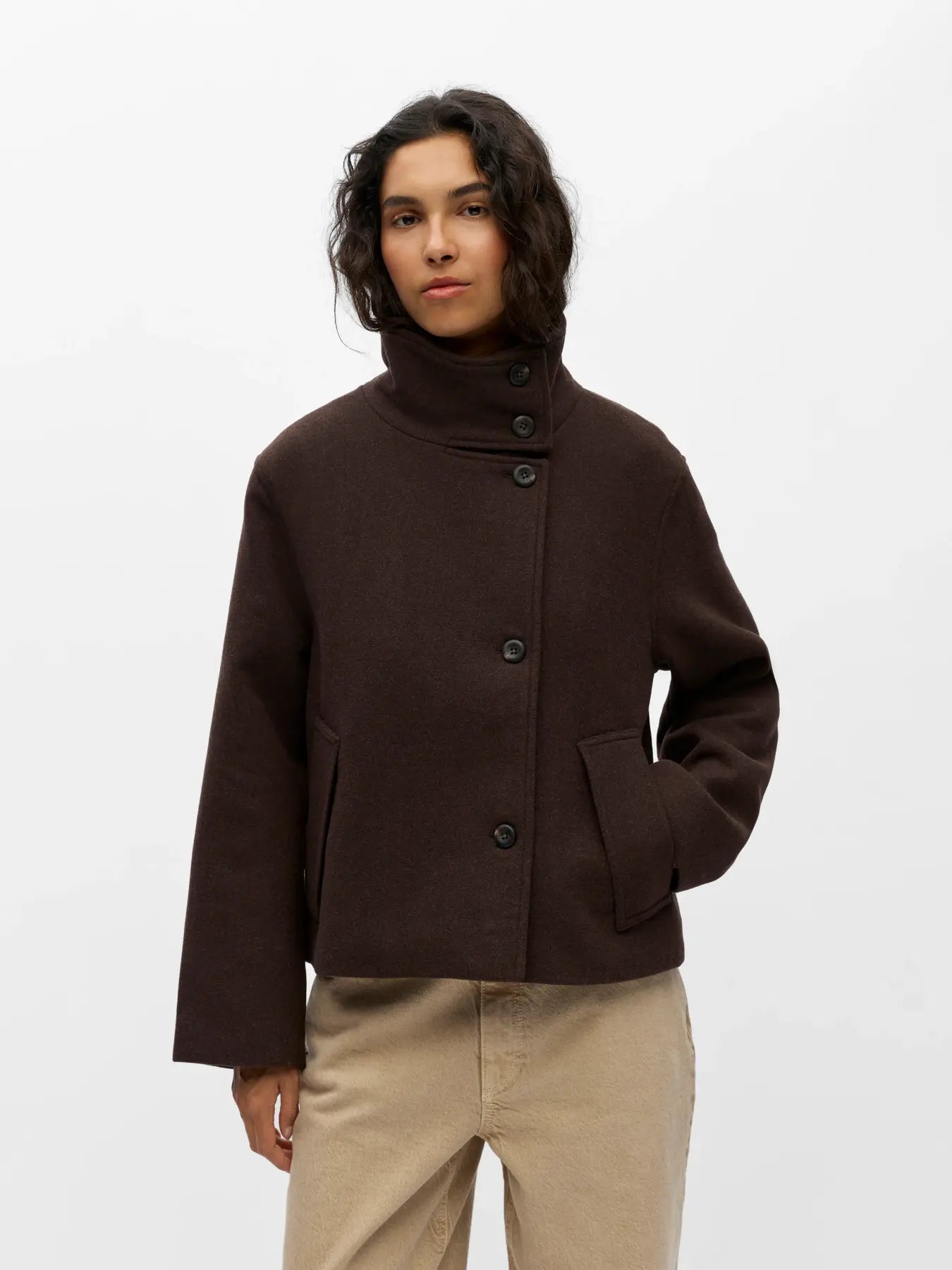 RIKI SHORT JACKET - Seal Brown