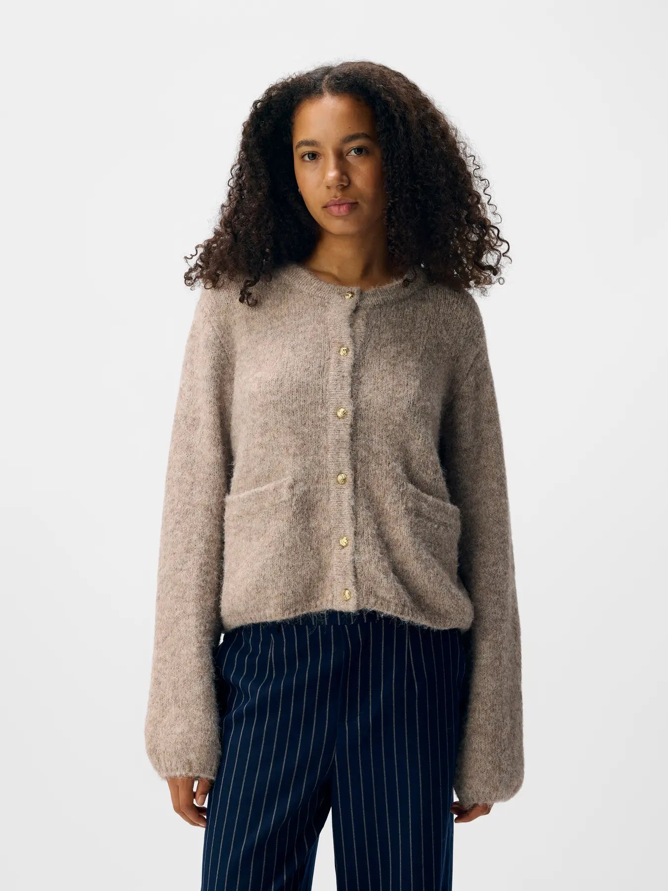 SAGGIA  KNIT CARDIGAN - Humus Melange