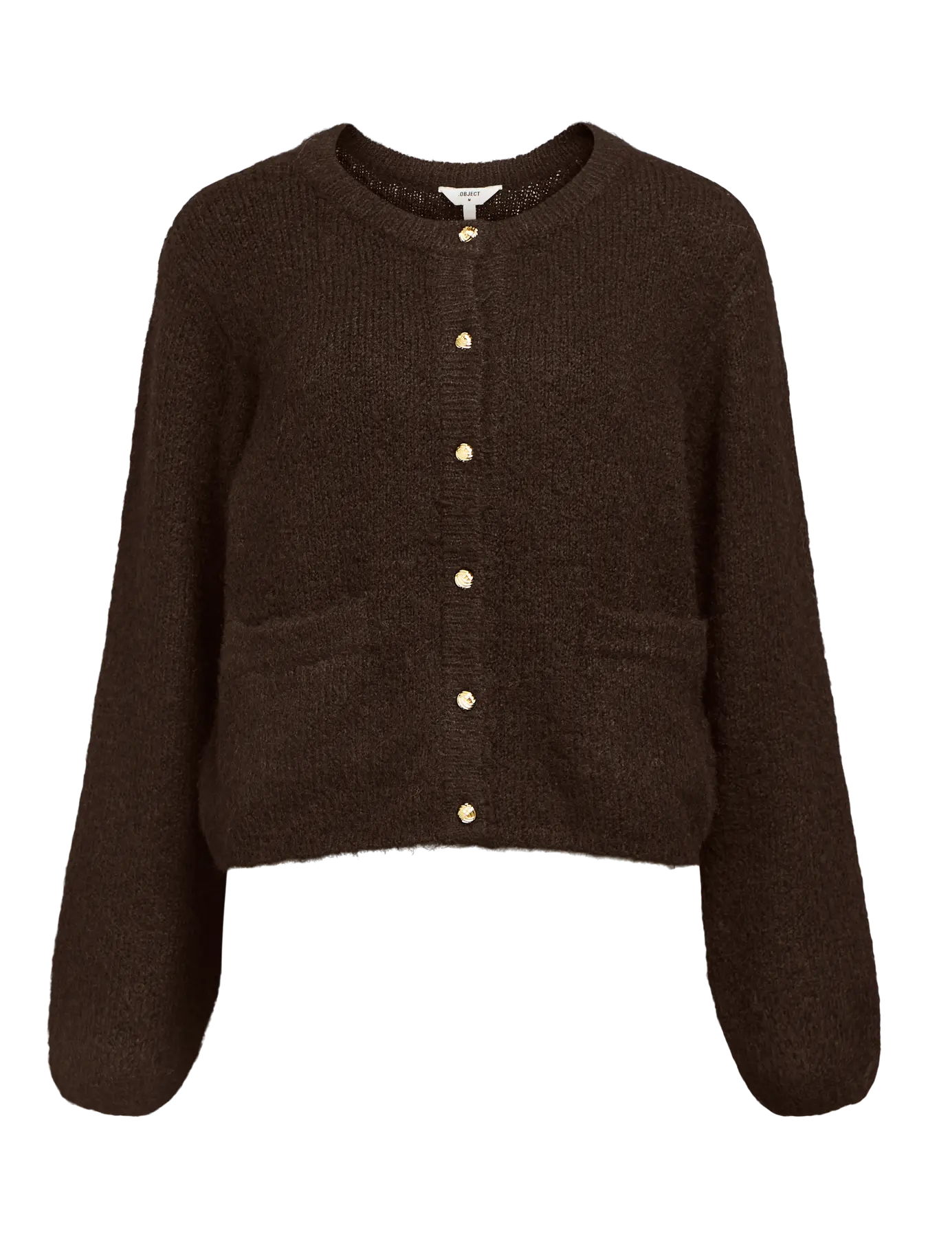 SAGGIA  KNIT CARDIGAN - Seal Brown/Melange