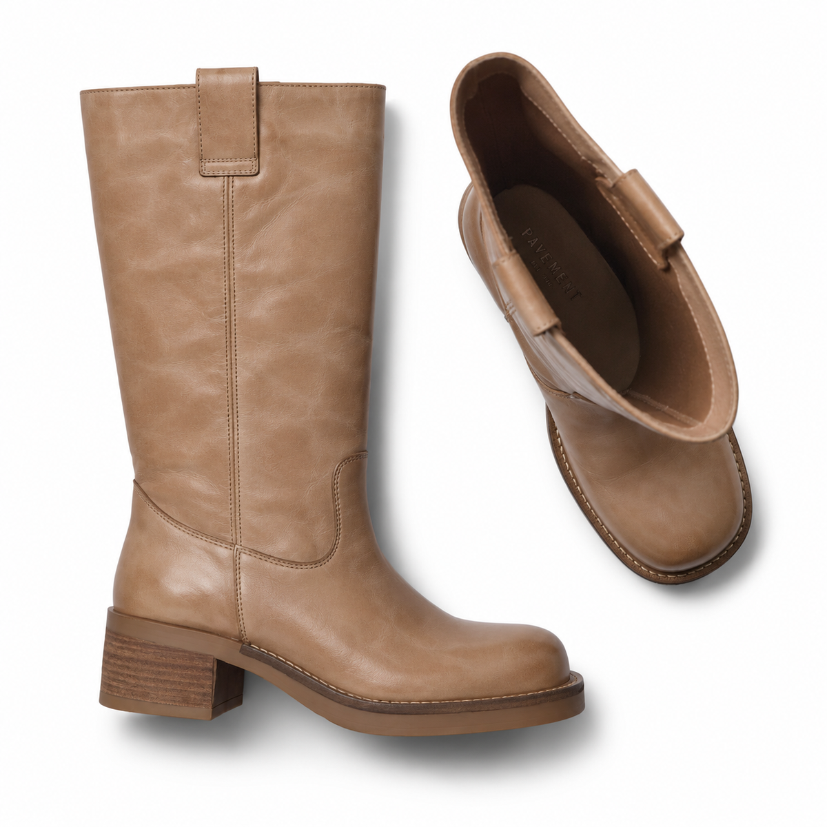 Anneli Vintage Boots - Tan/White