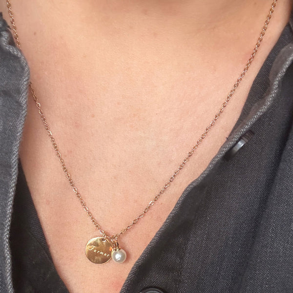 Pearl Necklace - FARMOR - 14 karat guldbelagt