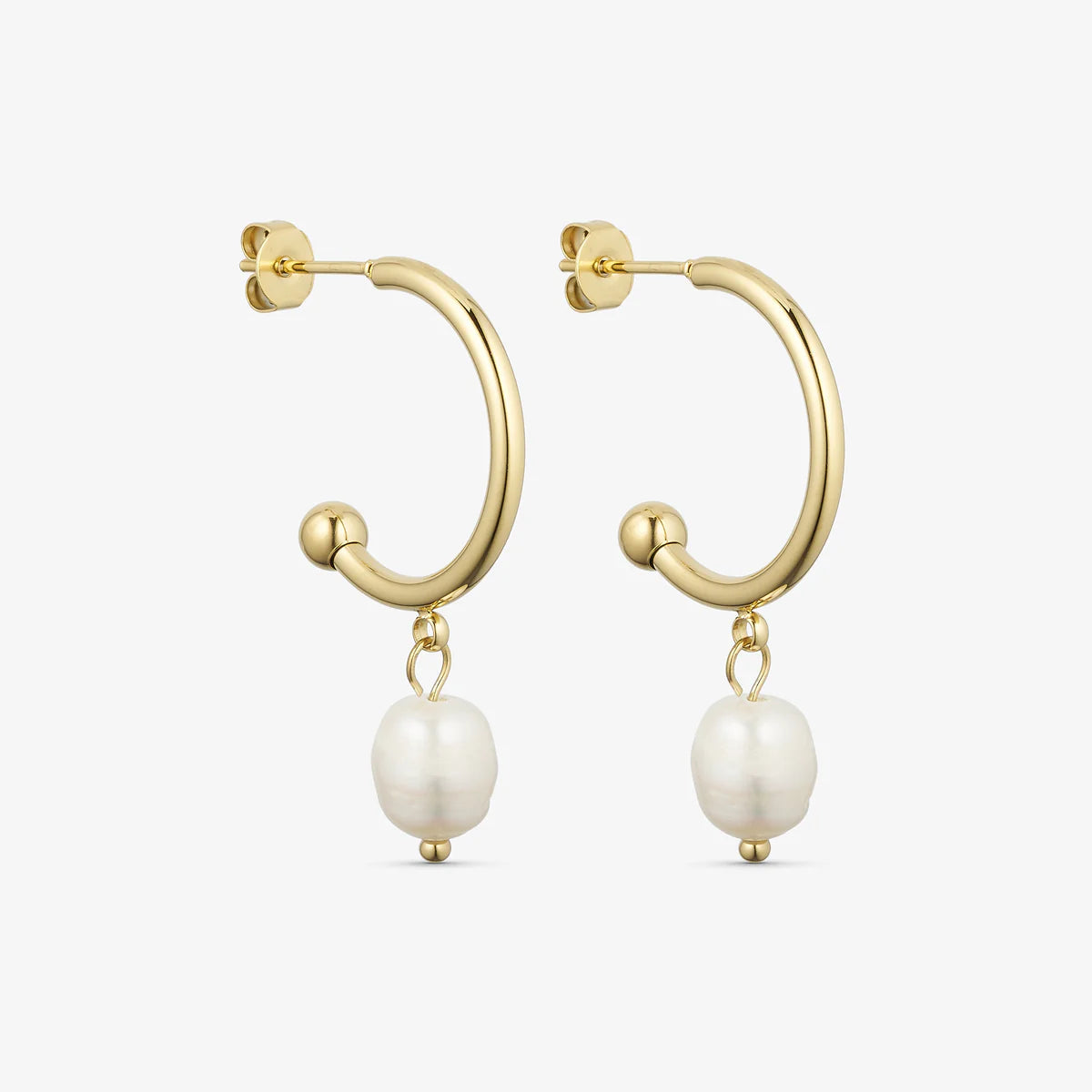 Pearly Hoops - 18 karat guldbelagt