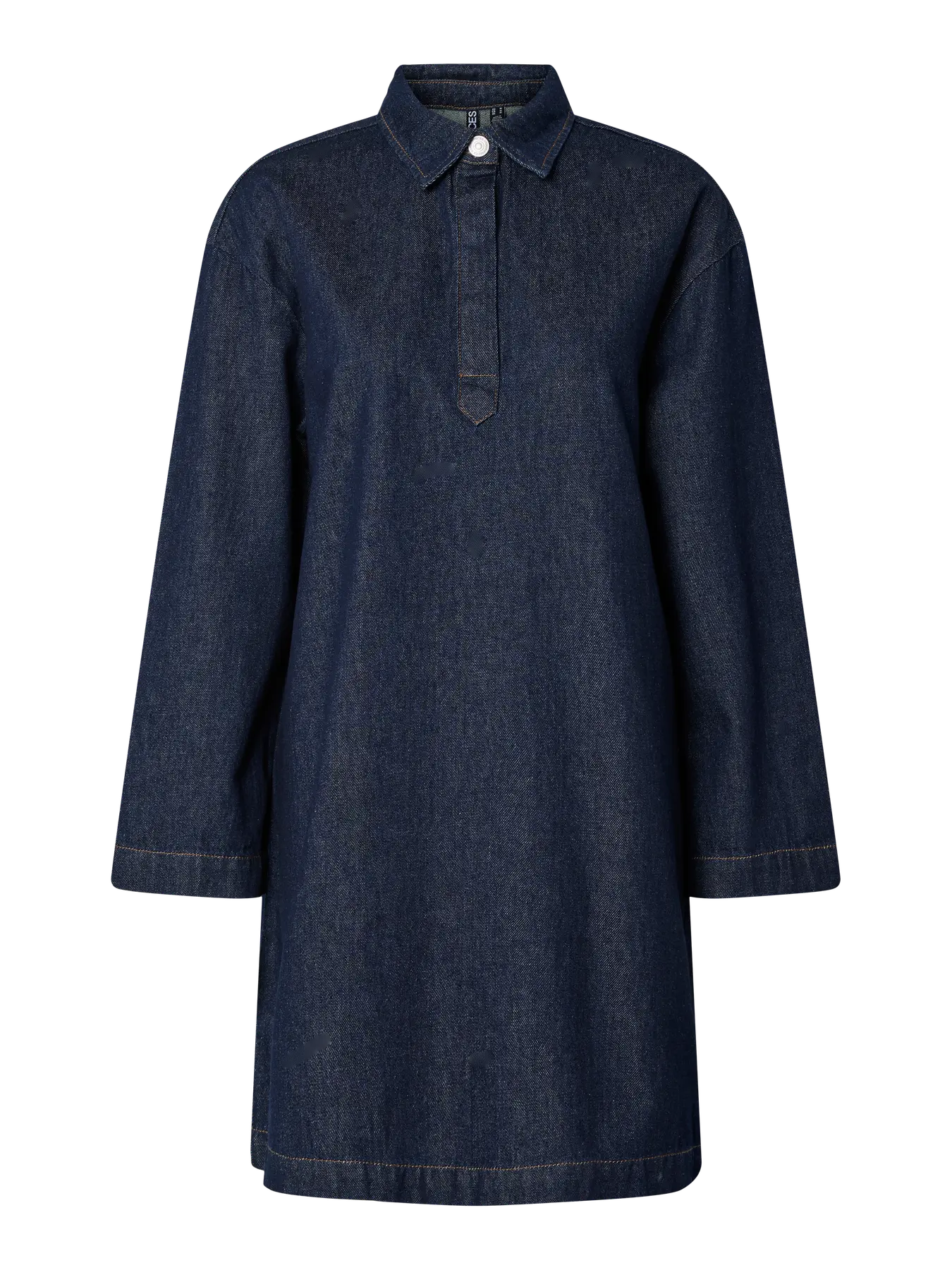 KENYA A-SHAPE DENIM DRESS - Dark Blue Denim/Rinse