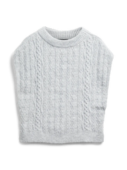 NOSIE PONCHO - Light Grey Melange