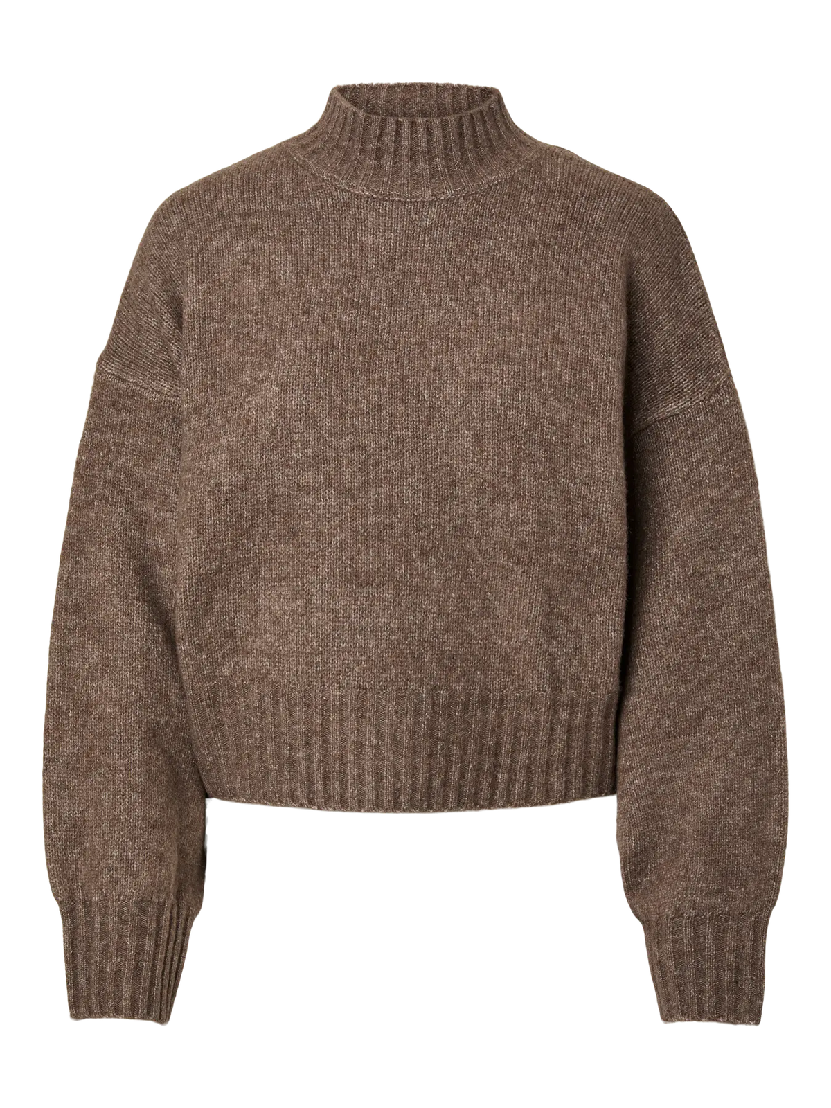AICO LS SHORT HIGH NECK - Coffee Quartz/Melange