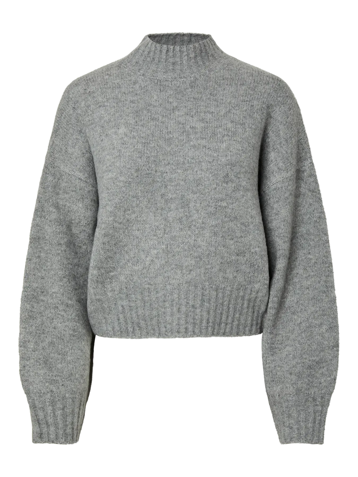 AICO LS SHORT HIGH NECK - Medium Grey Melange