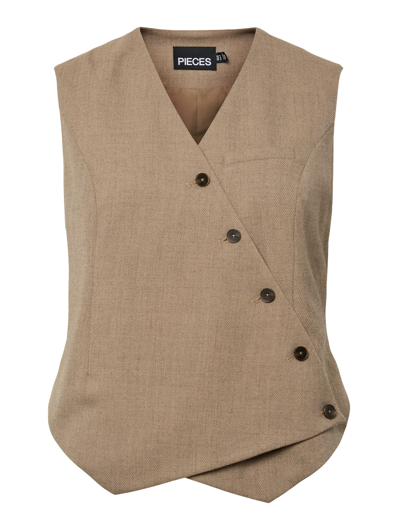 BUBBLES ASYMMETRIC VEST - Greige