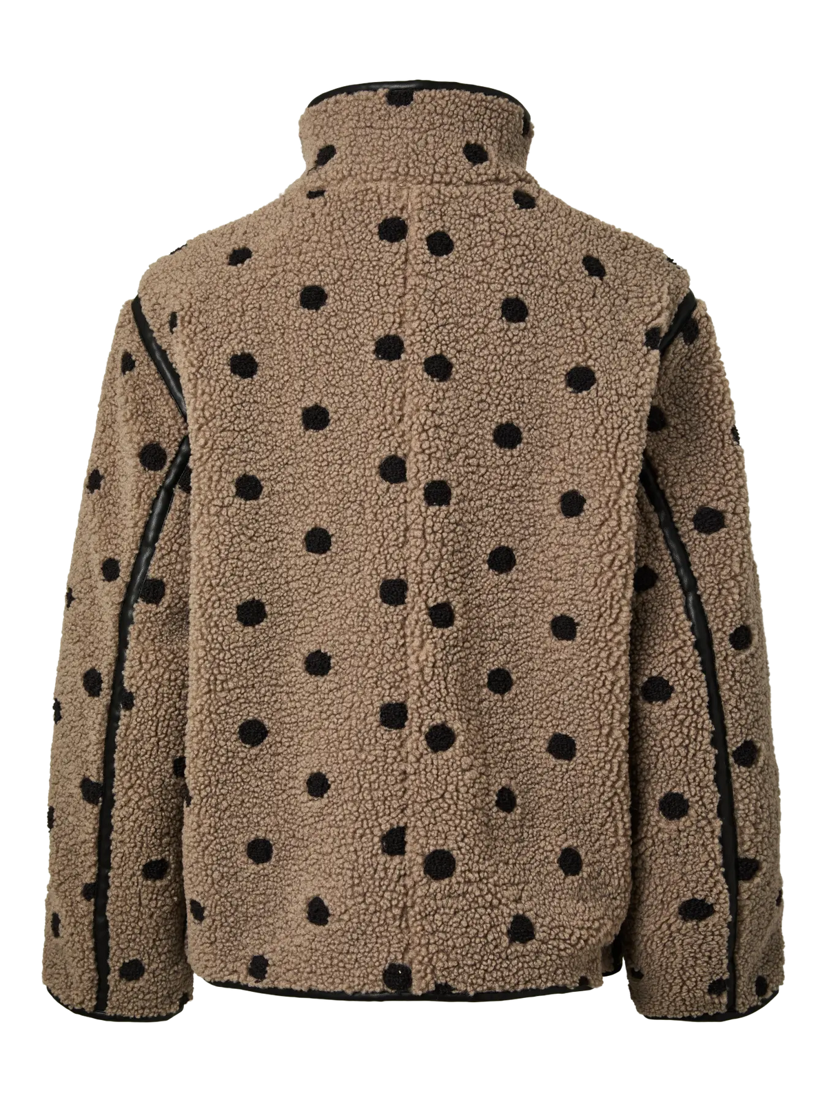 EDA TEDDY DOT JACKET - Greige/Black