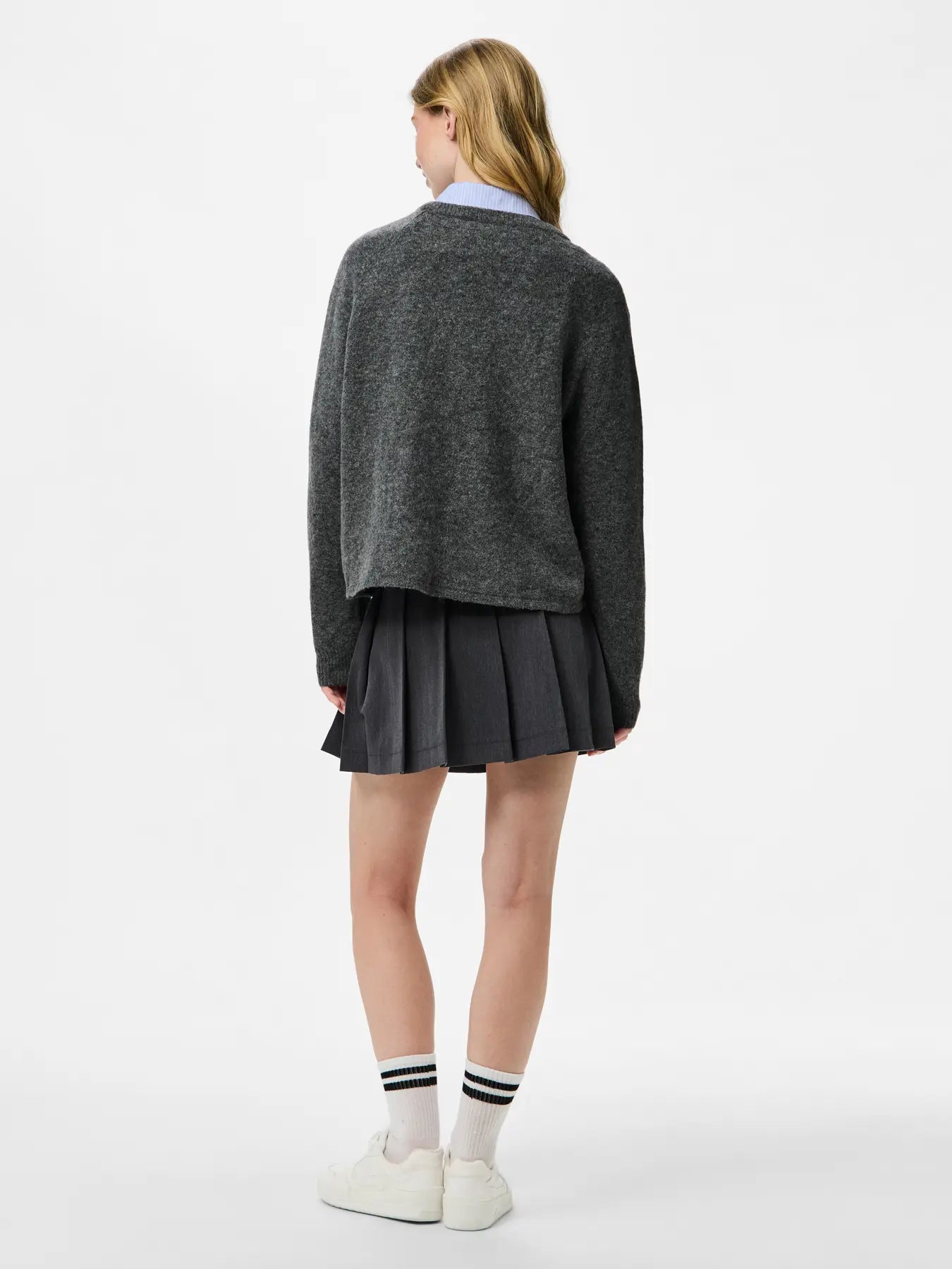 JIKO LS KNIT CARDIGAN - Medium Grey Melange