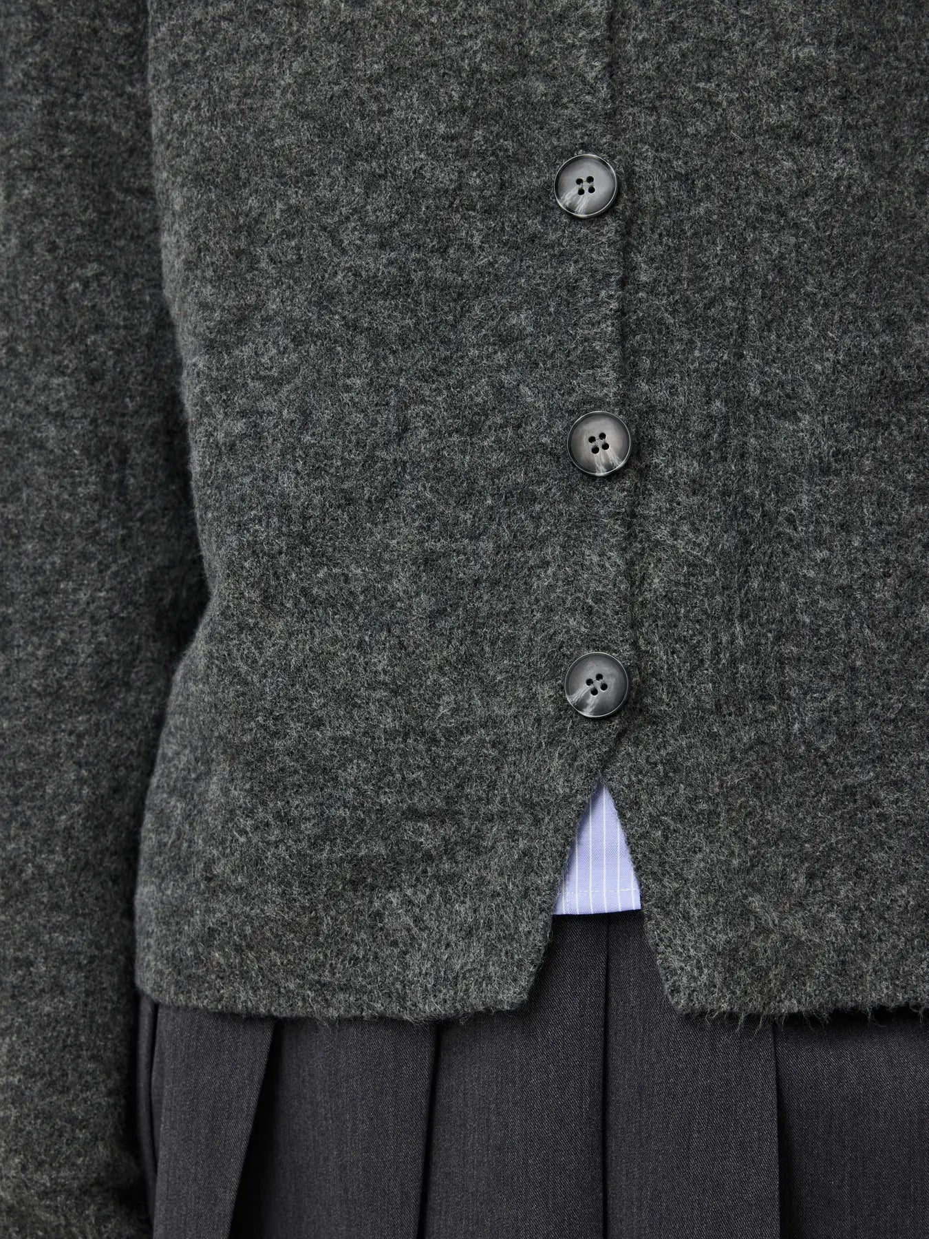JIKO LS KNIT CARDIGAN - Medium Grey Melange