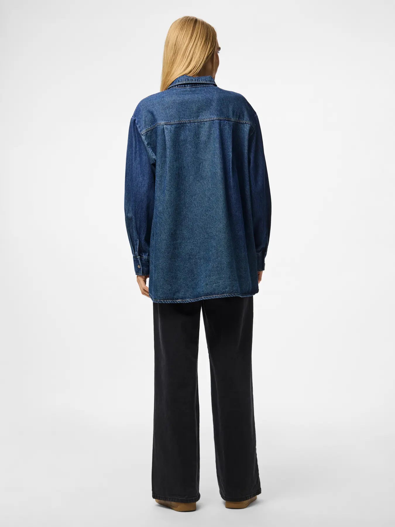 MAISIE LS DENIM SHIRT - Dark Blue Denim