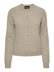 MALOU LS KNIT CARDIGAN - Taupe Gray MELANGE