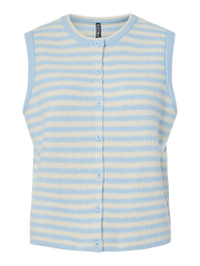MALOU SL O-HALS STRIPE CARDIGAN - Cashmere Blue Birch