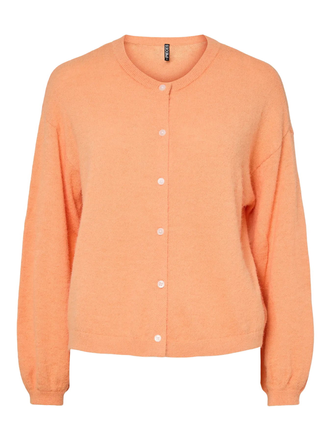 NAOMI LS O-NECK KNIT CARDIGAN - Russet Orange MELANGE