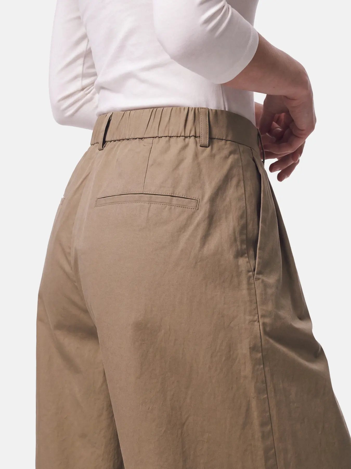 PAM HW WIDE LEG PANTS - Greige