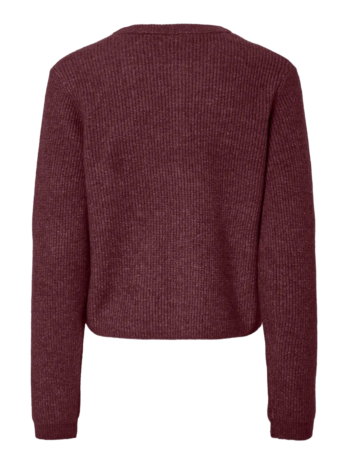 SILLY LS O-NECK KNIT CARDIGAN - Tawny Port MELANGE