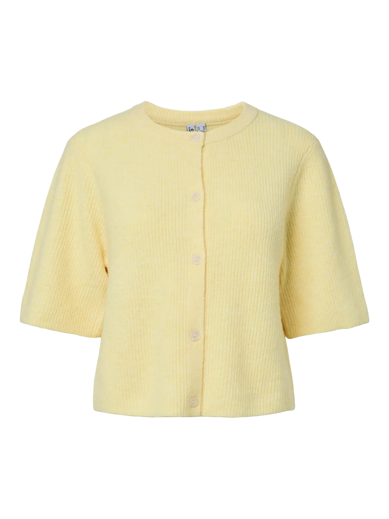 SILLY SS O-NECK KNIT CARDIGAN - Pale Banana MELANGE