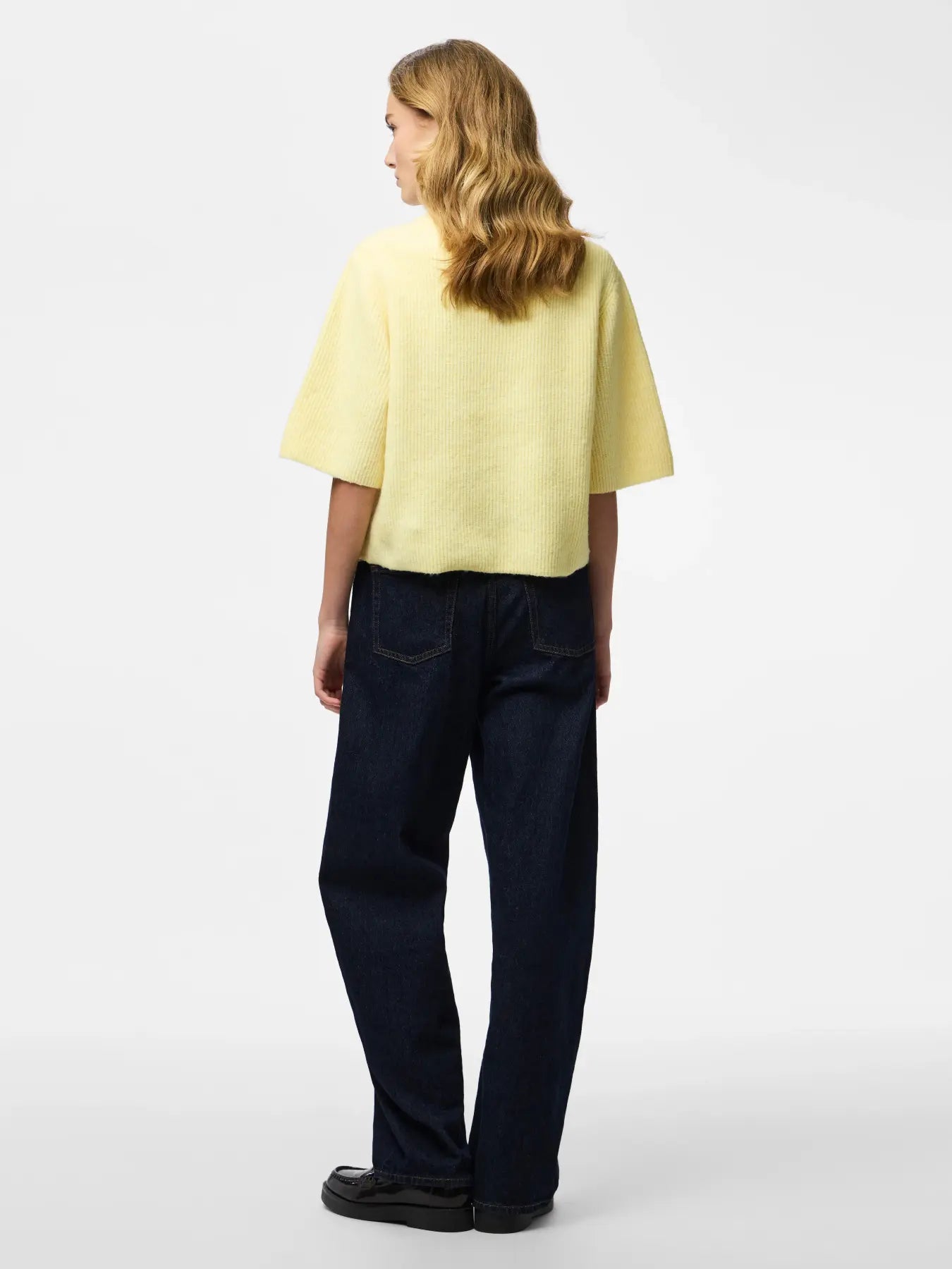 SILLY SS O-NECK KNIT CARDIGAN - Pale Banana MELANGE