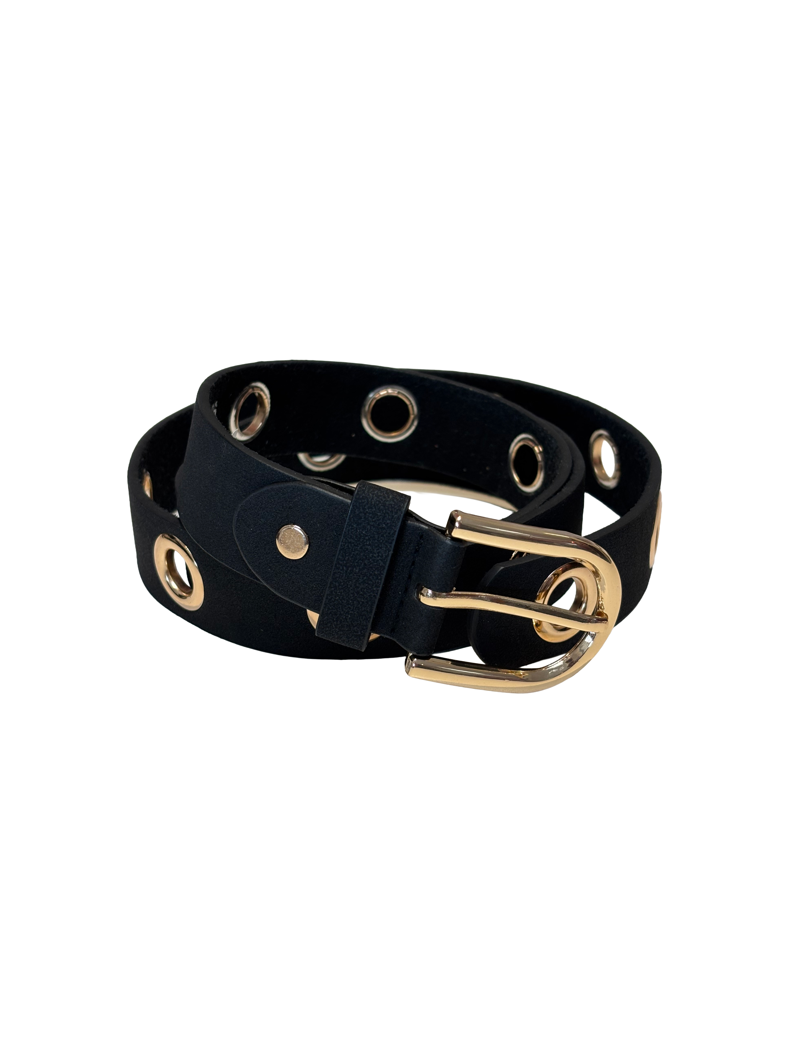 Emma belt - sort med guld detaljer