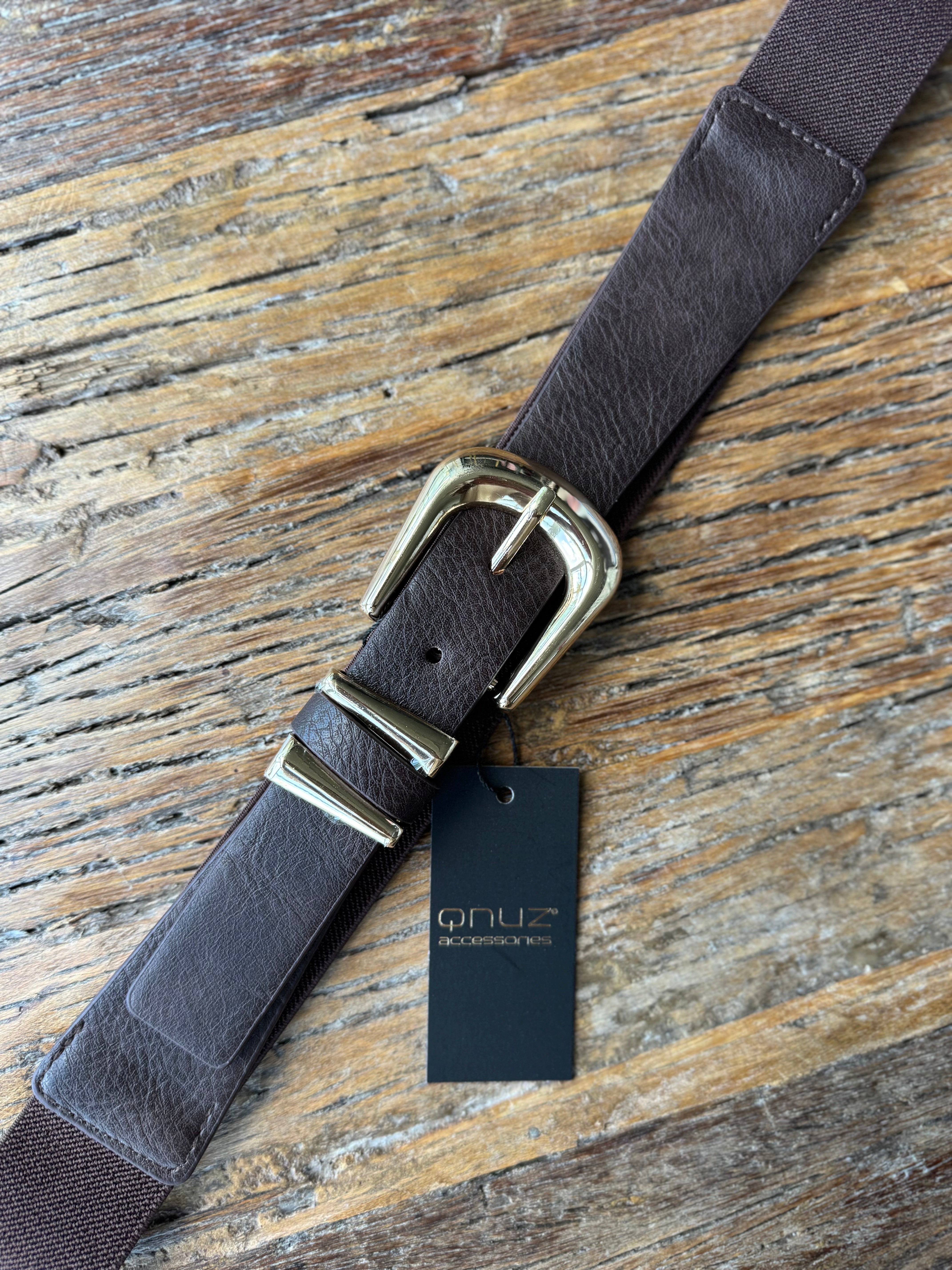 Elastic Belt - Brun/Gold