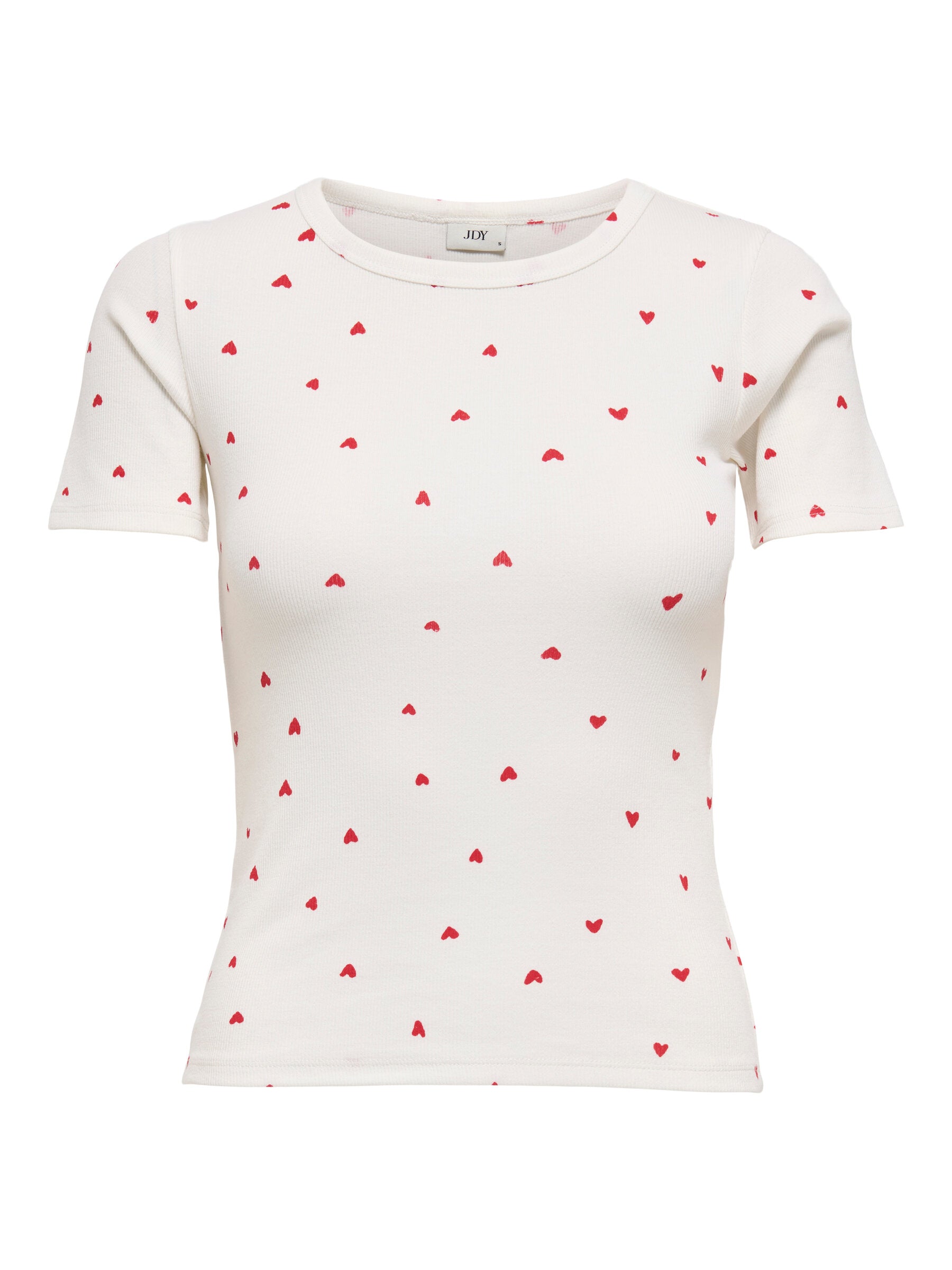 Sofia short sleeve print top cloud dancer/red hearts