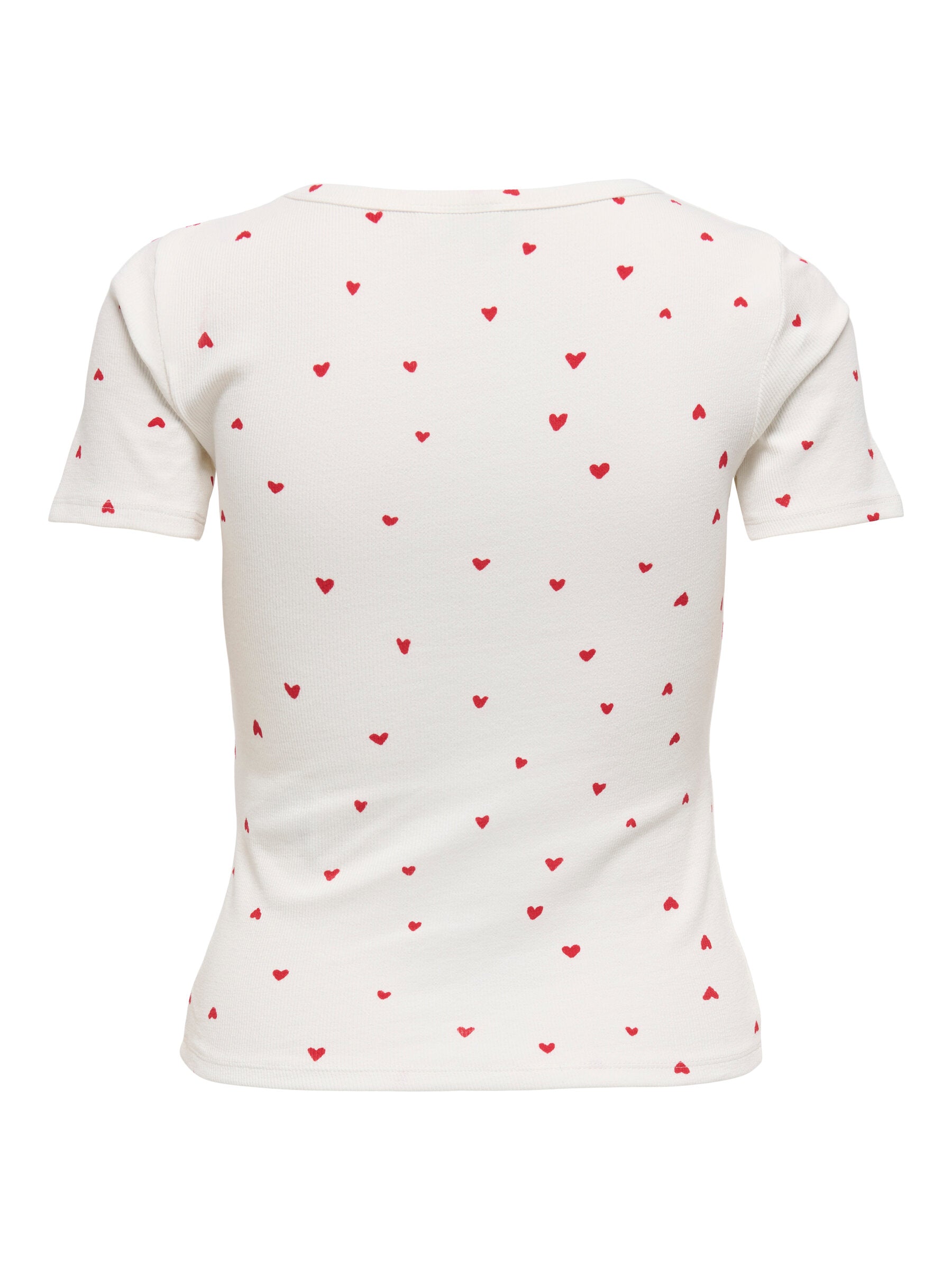 Sofia short sleeve print top cloud dancer/red hearts