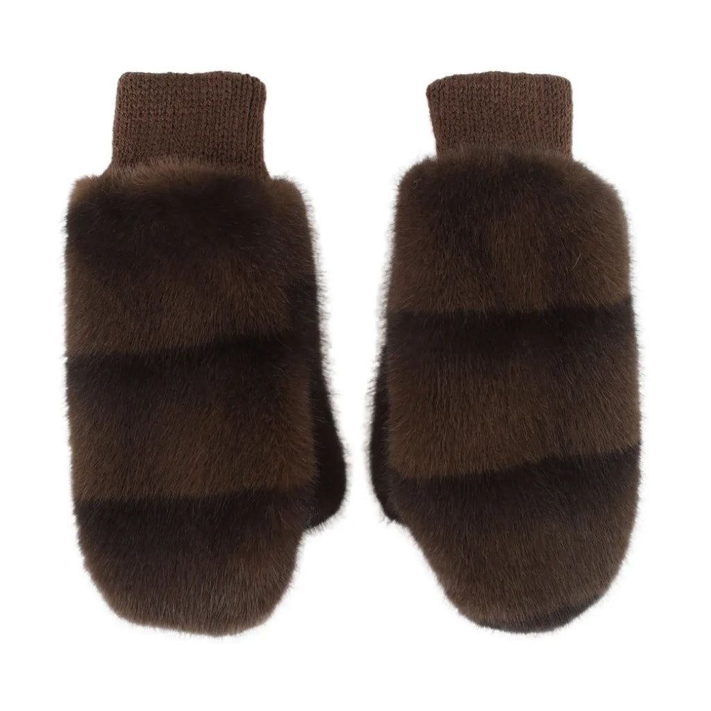 Fake fur Glove - Marron