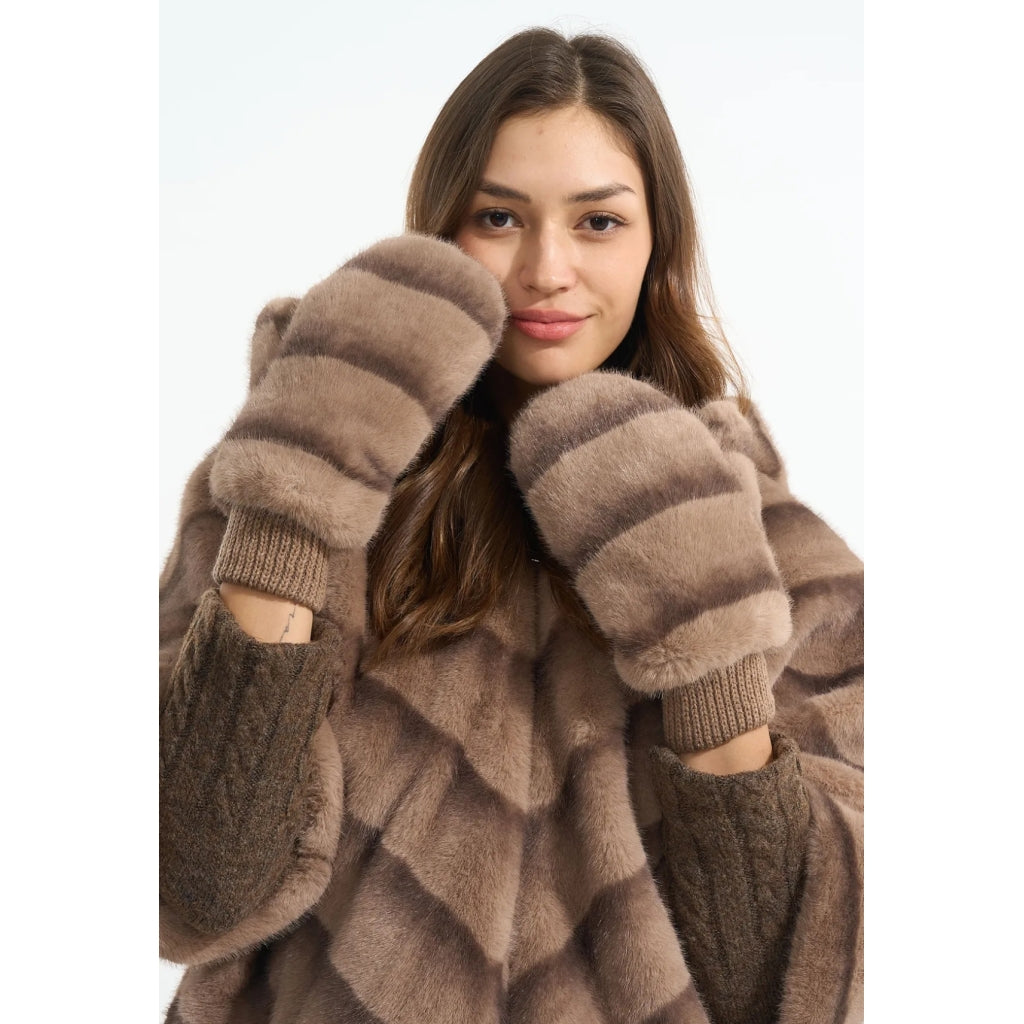 Fake fur Glove - Taupe
