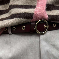 Laise Læder Belt - Marron/Guld