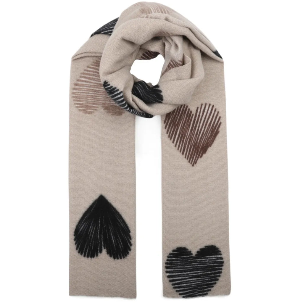 Lux Heart Scarf - Taupe