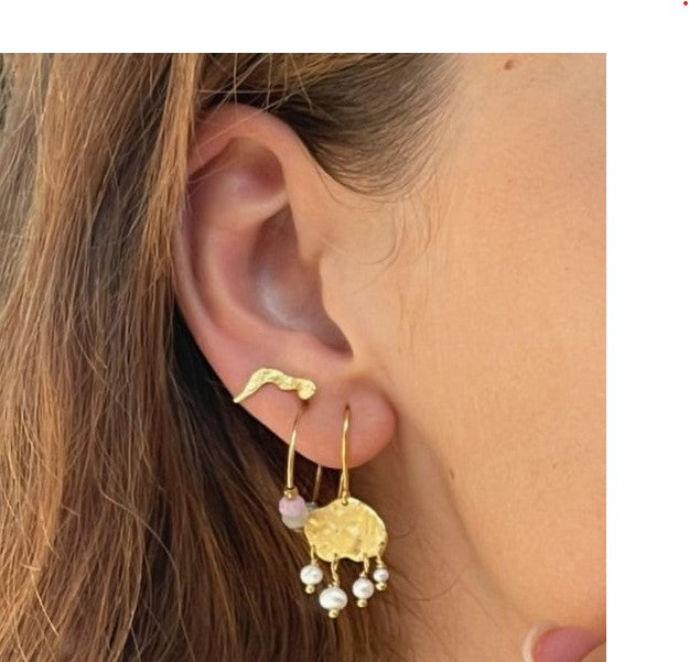 Big gold splash earring