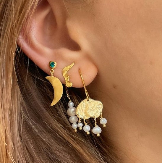 Big gold splash earring