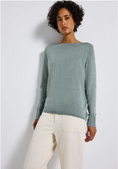 Basic Rounded Sweater - Nile Blue